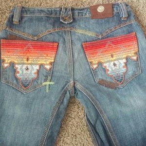 EUC $300 Antik Distressed Tribal Jeans 27 26 25